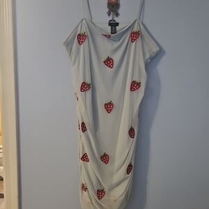 Rue21Baby Blue and White Spaghetti Strap Slip Dress